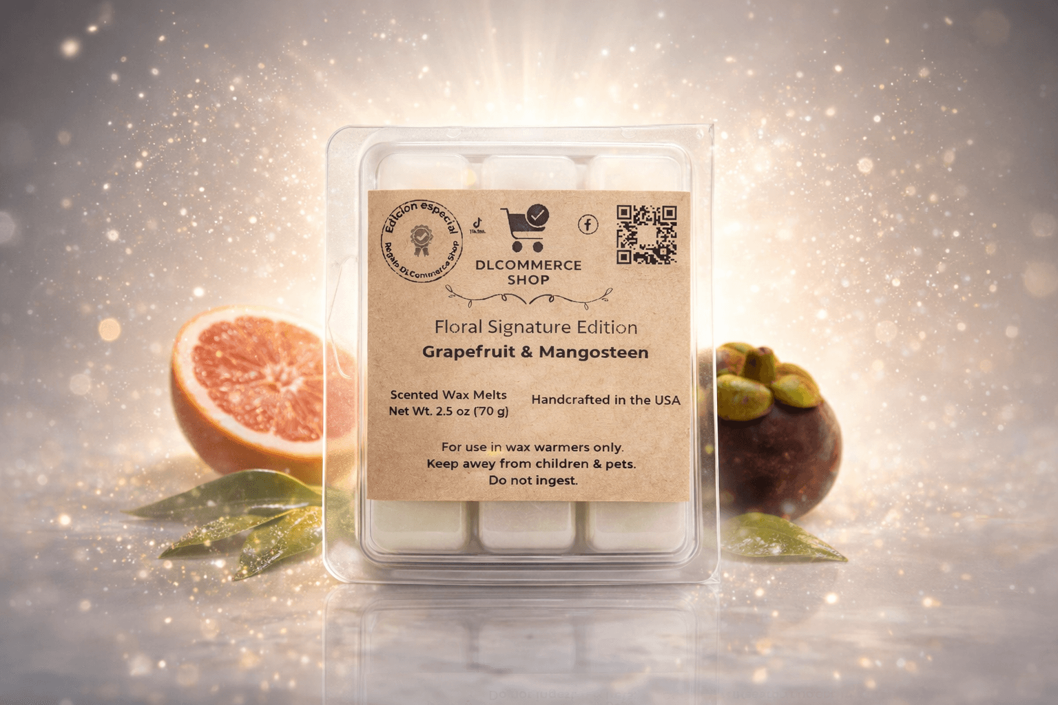 Floral Signature Edition handmade scented wax melts clamshell packaging