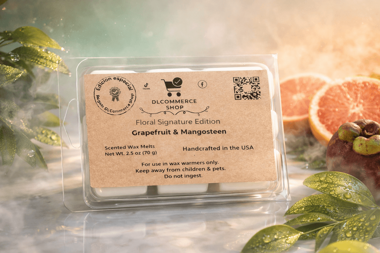 Floral Signature Edition handmade scented wax melts clamshell packaging