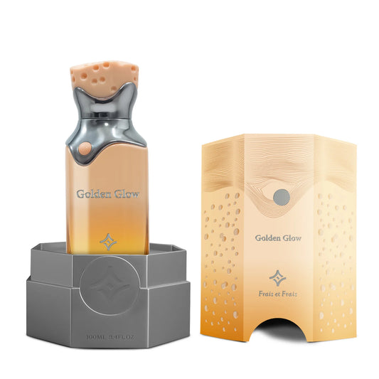 Frais et Frais Golden Glow Eau de Parfum 100ml unisex fruity floral oriental perfume bottle and box