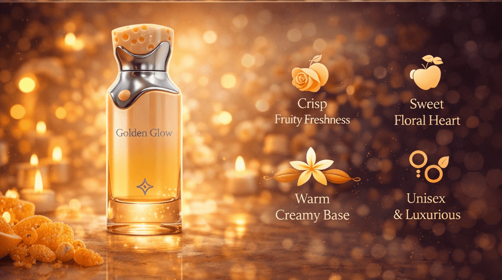 Frais et Frais Golden Glow Eau de Parfum 100ml unisex fruity floral oriental perfume bottle and box