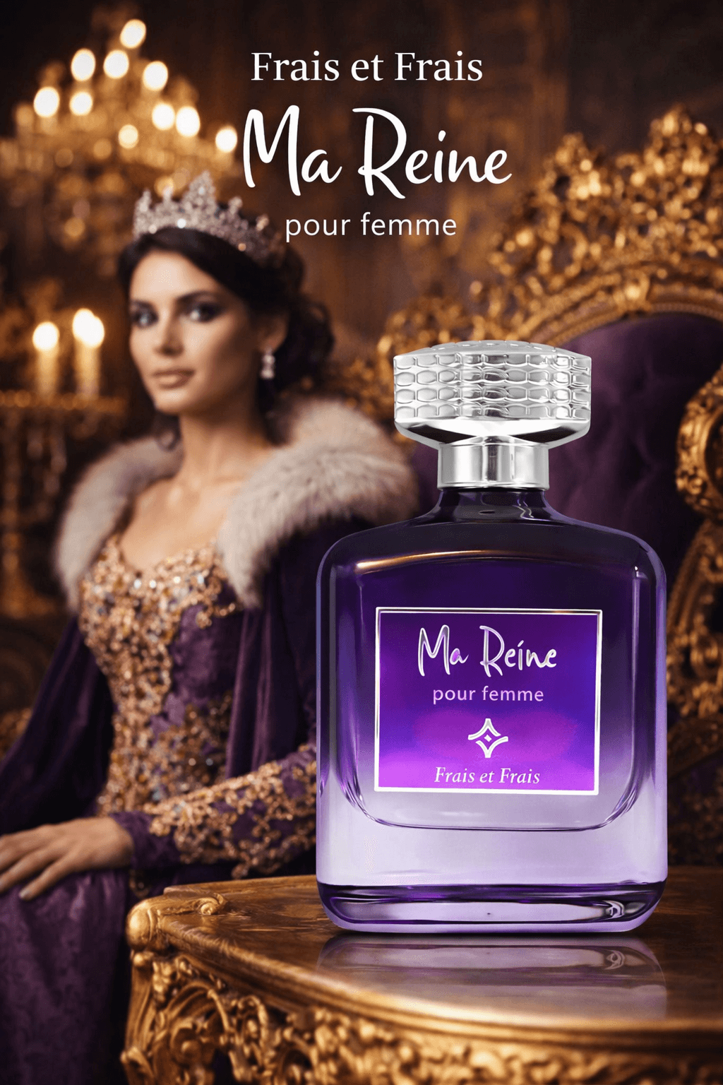 Frais et Frais Ma Reine 3.4 oz Eau de Parfum for women bottle on white background