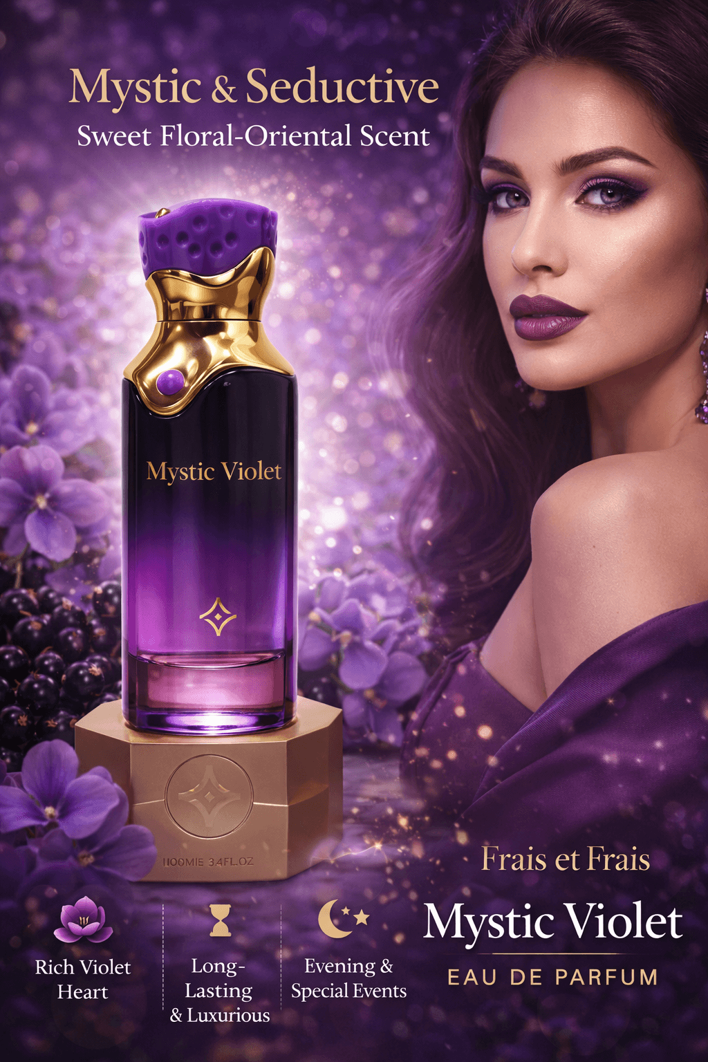 Frais et Frais Mystic Violet Eau de Parfum 100ml women floral oriental perfume bottle and box