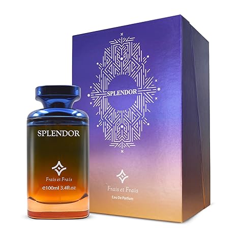 Frais et Frais Splendor 3.4 oz Eau de Parfum – unisex amber vanilla fragrance bottle on white background
