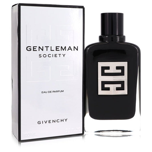 Givenchy Gentleman Society Eau de Parfum bottle men’s fragrance with cardamom, narcissus, vetiver and vanilla notes