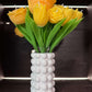handmade yellow flower soy candle bouquet in white ceramic vase decorative arrangement