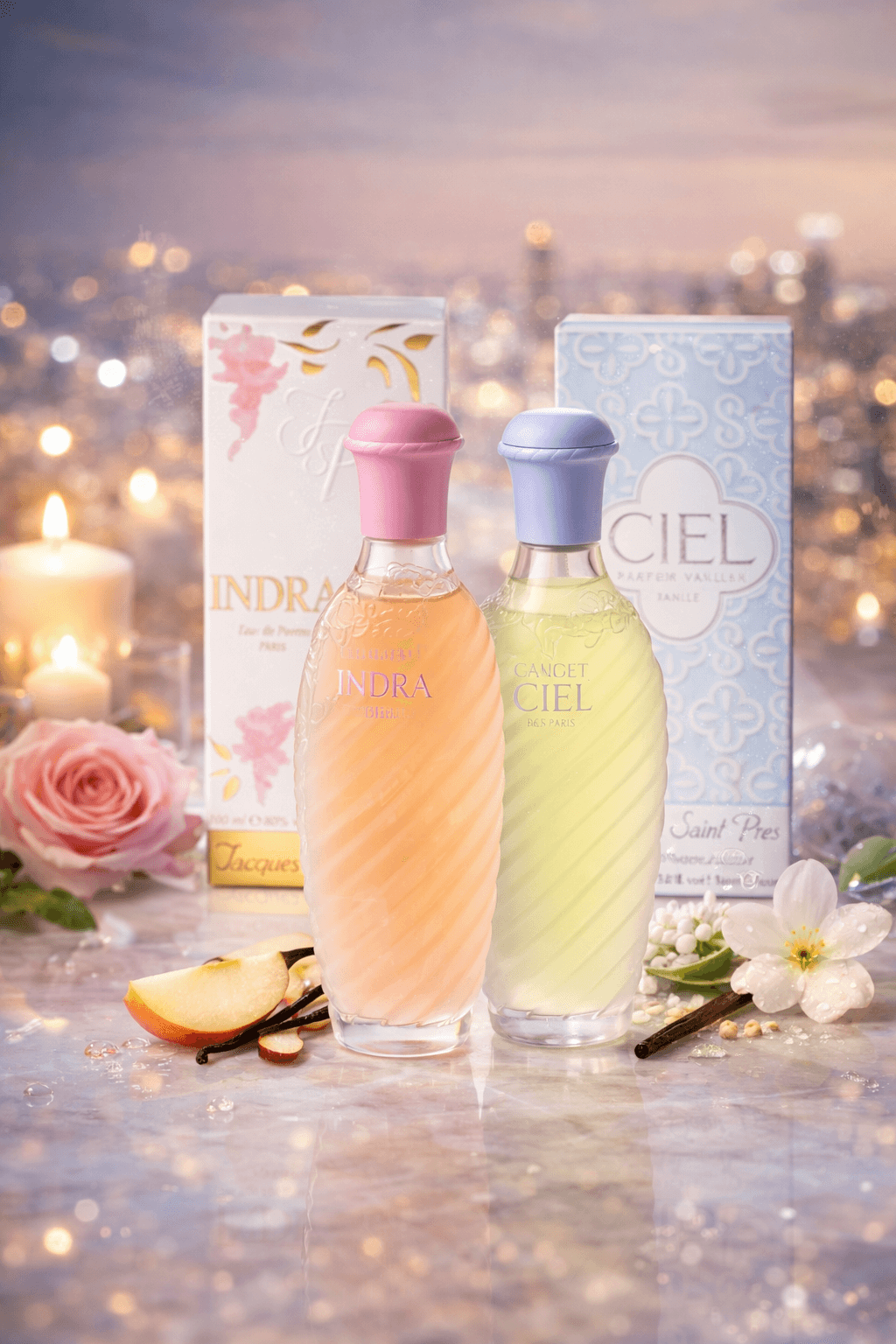 Indra and Ciel Women Eau de Parfum Spray Set by Jacques Saint Pres displayed together with original packaging