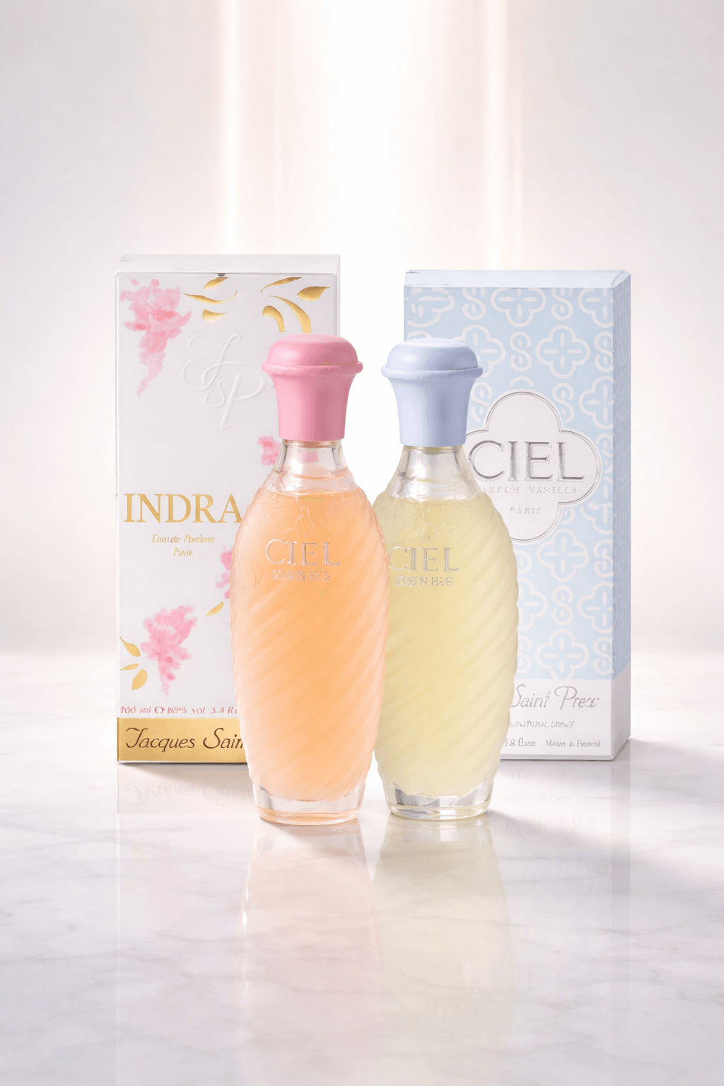 Indra and Ciel Women Eau de Parfum Spray Set by Jacques Saint Pres displayed together with original packaging