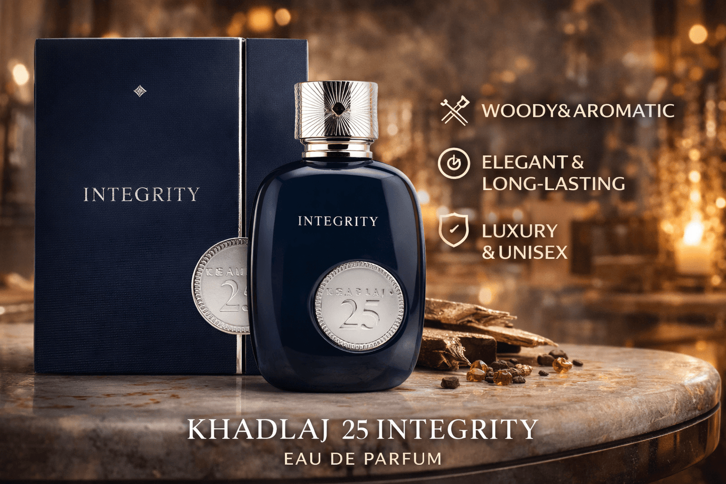 Khadlaj 25 Integrity Eau de Parfum unisex luxury perfume bottle