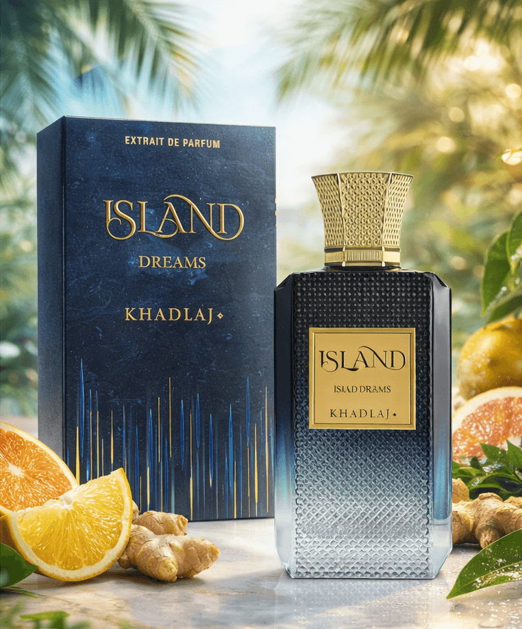 Khadlaj Island Dreams Extrait de Parfum 100ml unisex fragrance bergamot ginger grapefruit ambroxan musk