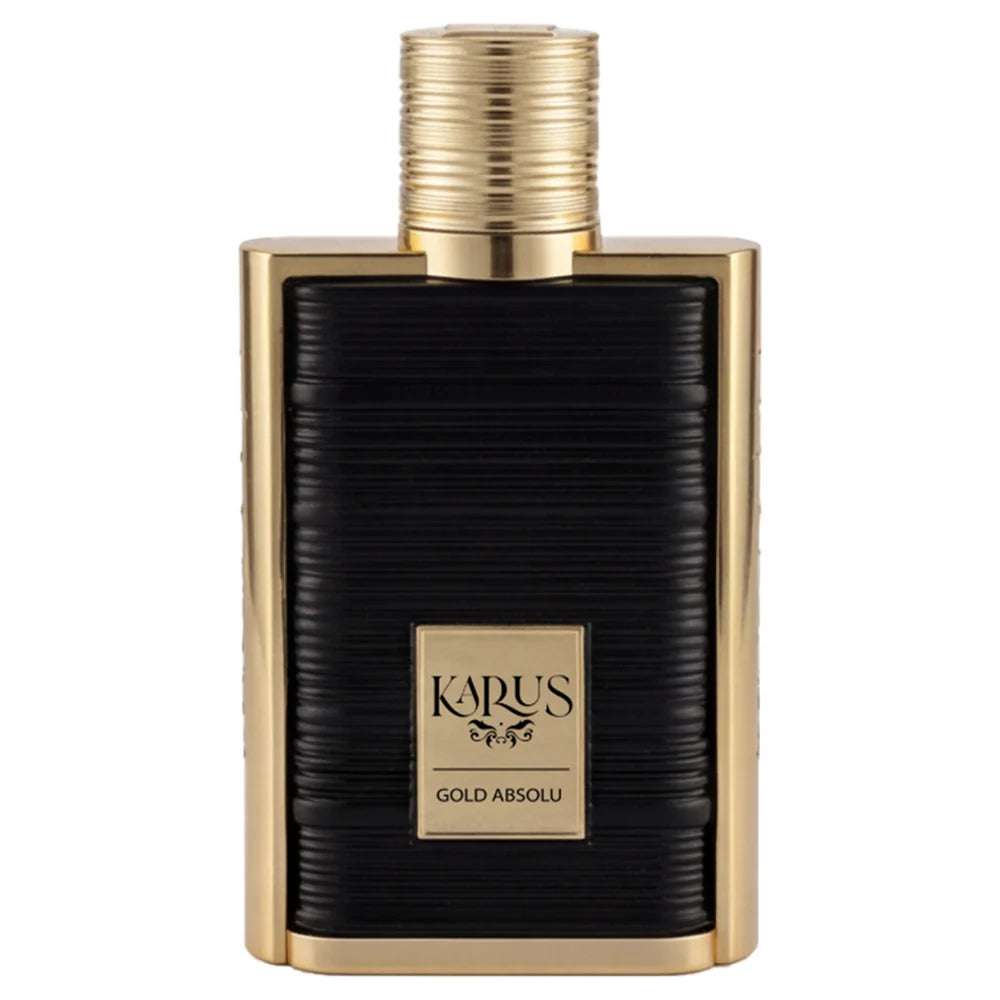 Khadlaj Karus Gold Absolu Eau de Parfum 100 ml bottle and box for unisex