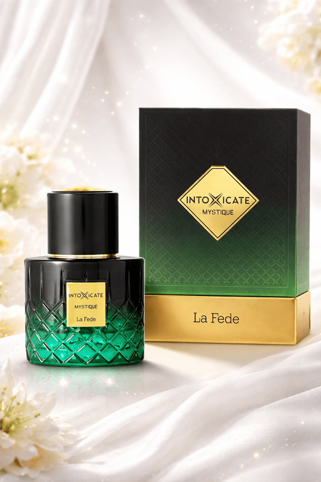 Khadlaj La Fede Intoxicate Mystique Extrait de Parfum 100ml bottle and box
