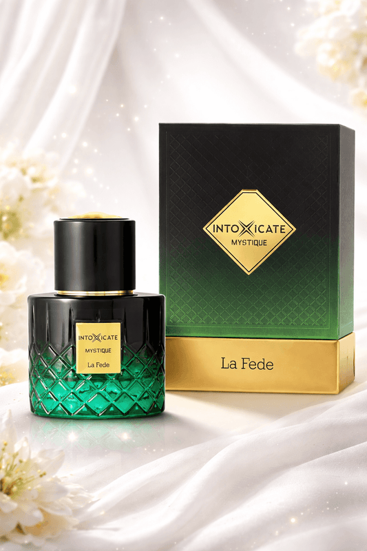 Khadlaj La Fede Intoxicate Mystique Extrait de Parfum 100ml bottle and box
