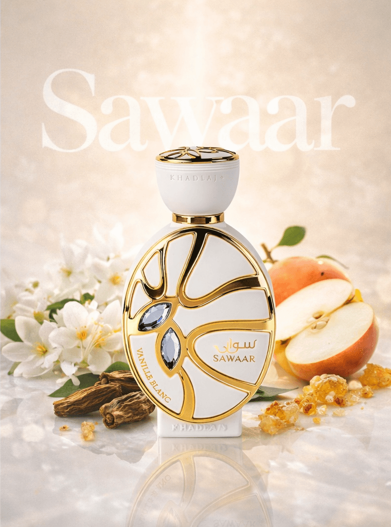 Khadlaj Sawaar Vanille Blanc Extrait de Parfum 100ml bottle and box
