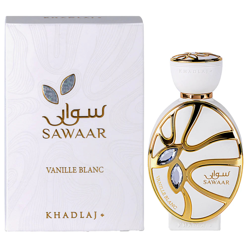 Khadlaj Sawaar Vanille Blanc Extrait de Parfum 100ml bottle and box