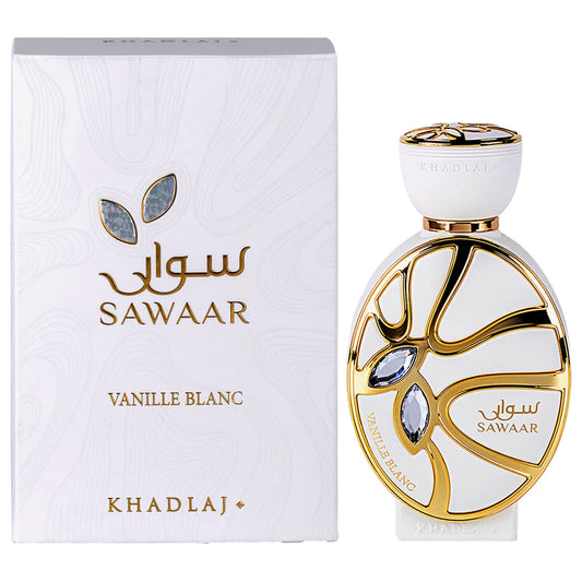 Khadlaj Sawaar Vanille Blanc Extrait de Parfum 100ml bottle and box
