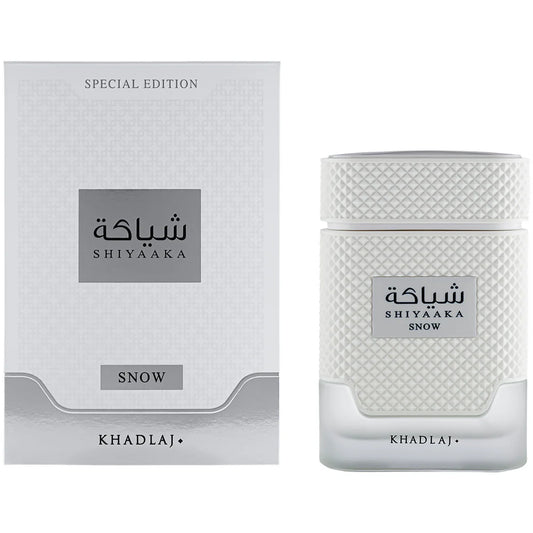 Khadlaj Shiyaaka Snow Special Edition Eau de Parfum for Men 100ml bottle and box