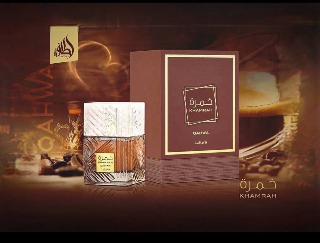 Shop Lattafa Khamrah Qahwa Eau de Parfum 100ml – a luxurious coffee, spicy, and woody fragrance. Bold, long-lasting, and sophisticated.