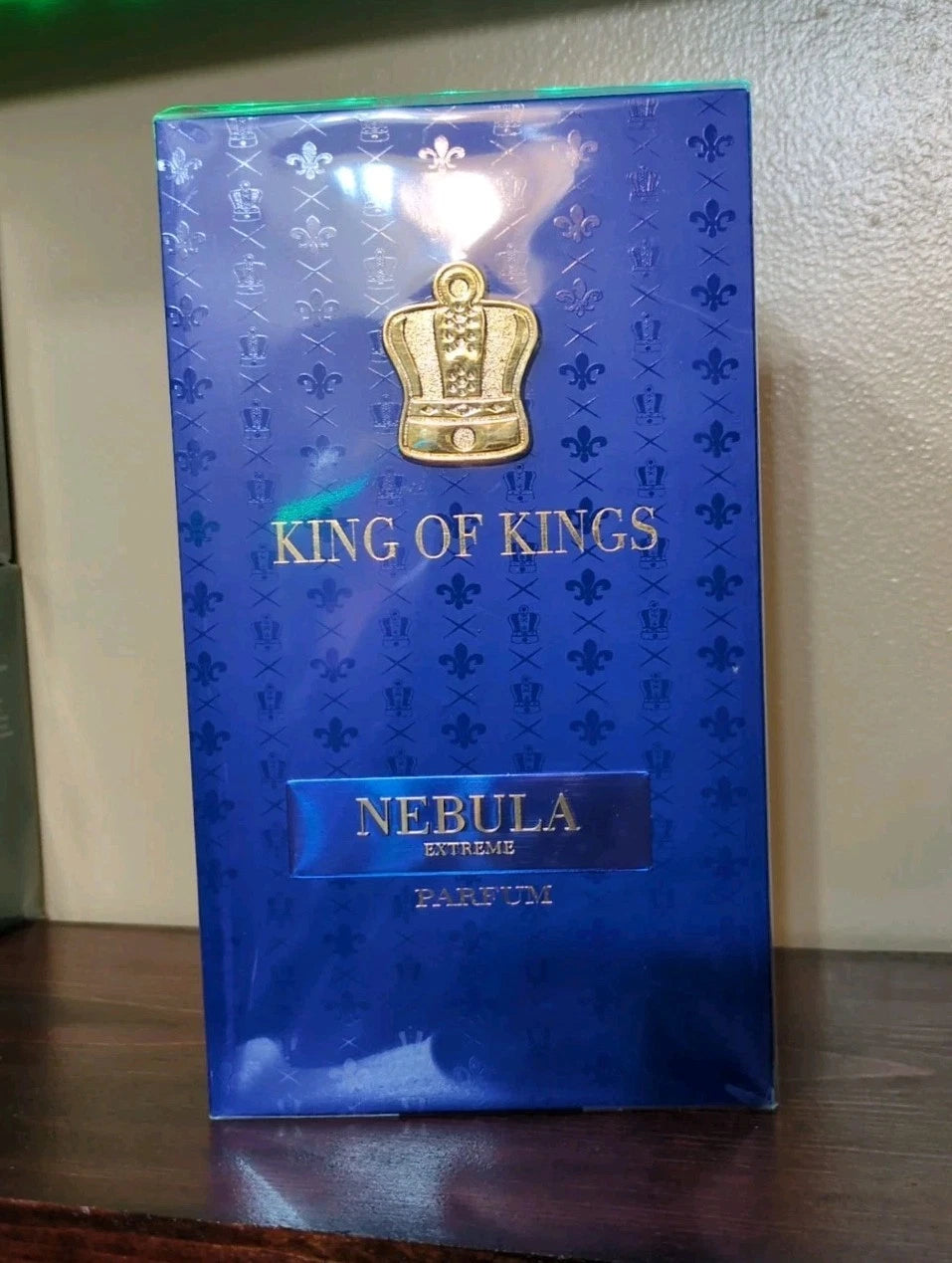 King of Kings Nebula Extreme Parfum 100 ml unisex blue fragrance bottle and retail box