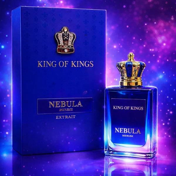 King of Kings Nebula Extreme Parfum 100 ml unisex blue fragrance bottle and retail box