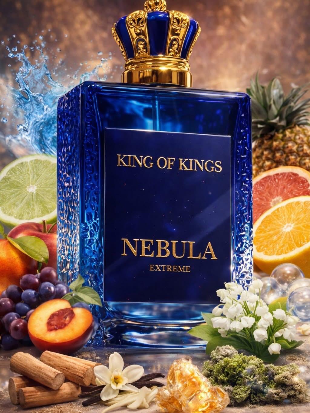 King of Kings Nebula Extreme Parfum 100 ml unisex blue fragrance bottle and retail box