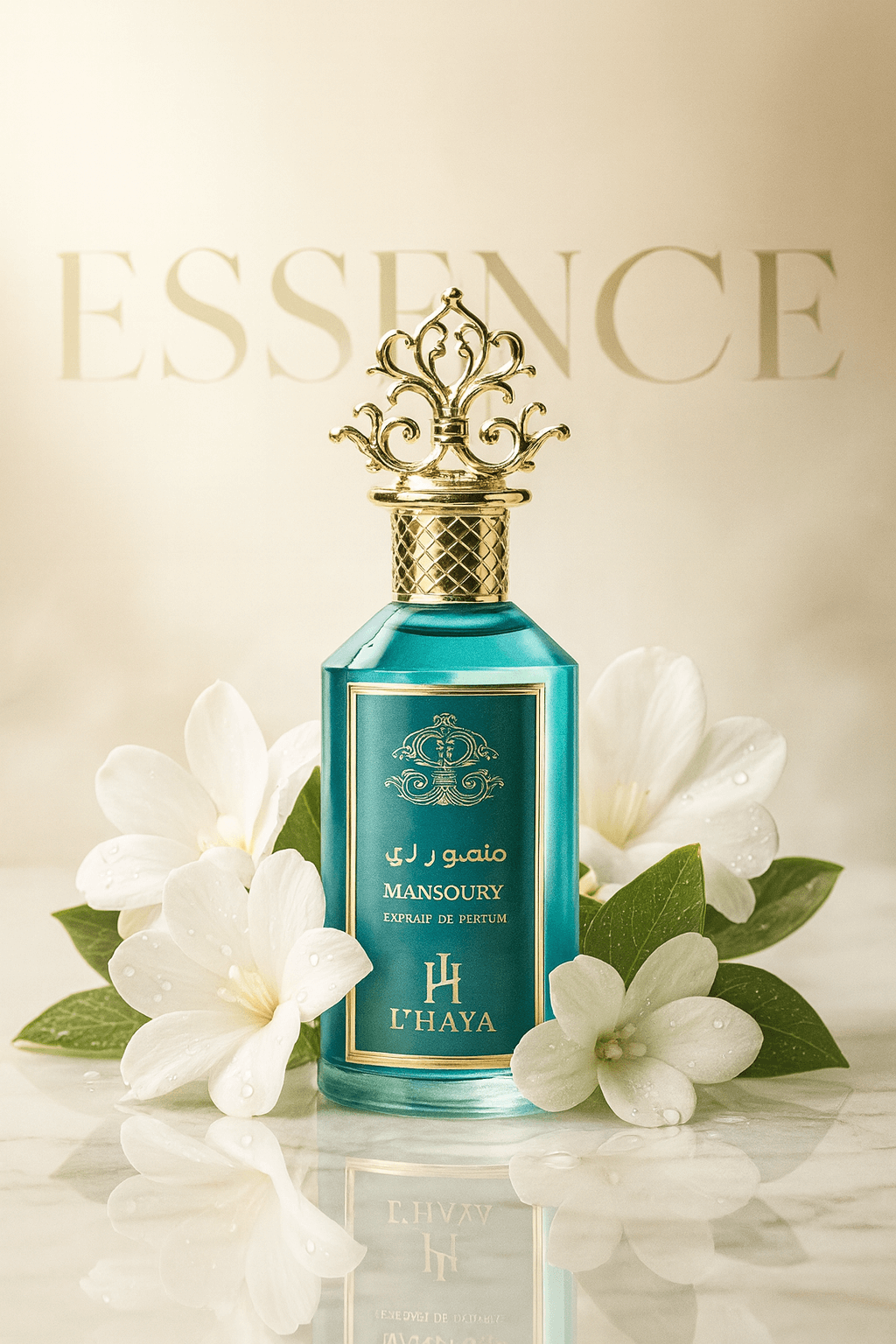 Shop L’Haya Mansoury Extrait de Parfum 100ml – a vibrant unisex luxury fragrance with citrus, mint, ginger, and floral-woody depth. Elegant, modern, and long-lasting.