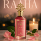 Shop L’Haya Raaha Extrait de Parfum 100ml – a feminine luxury fragrance with lychee, florals, vanilla, and warm sensual notes. Elegant and long-lasting.