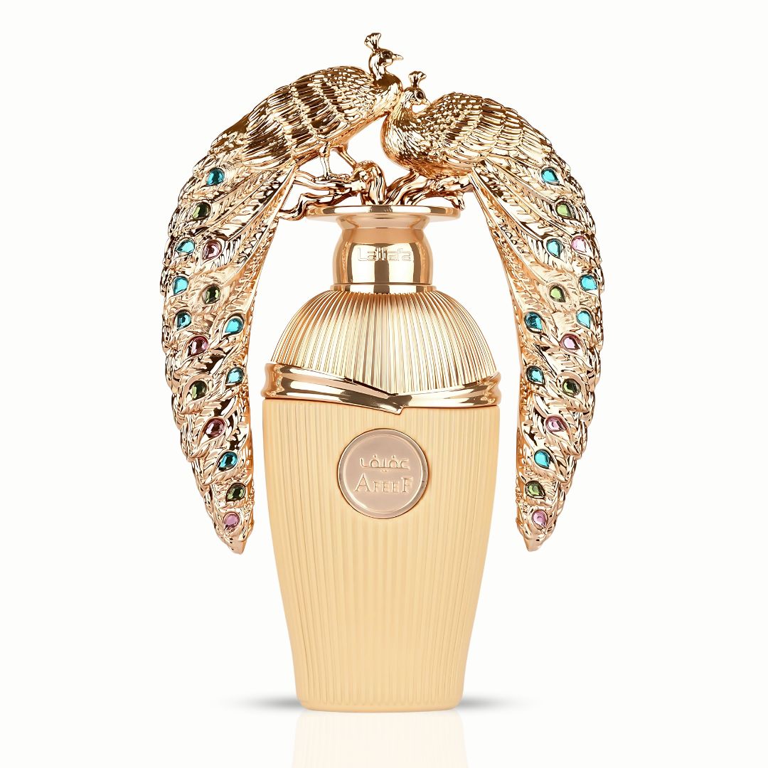 Shop Lattafa Afeef Eau de Parfum 100ml – a refined unisex fragrance with citrus, florals, woods, and musk. Long-lasting oriental luxury perfume.