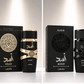 Lattafa Asad Collection 4-piece perfume bundle with Asad Bourbon, Asad, Asad Elixir, and Asad Zanzibar