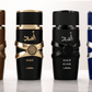 Lattafa Asad Collection 4-piece perfume bundle with Asad Bourbon, Asad, Asad Elixir, and Asad Zanzibar