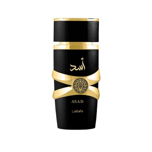 Shop Lattafa Asad Eau de Parfum 100ml – a powerful spicy, sweet, and woody fragrance for men. Bold, long-lasting, and unforgettable.