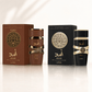 Lattafa Asad and Asad Bourbon Eau de Parfum bundle with two 100 ml bottles and boxes