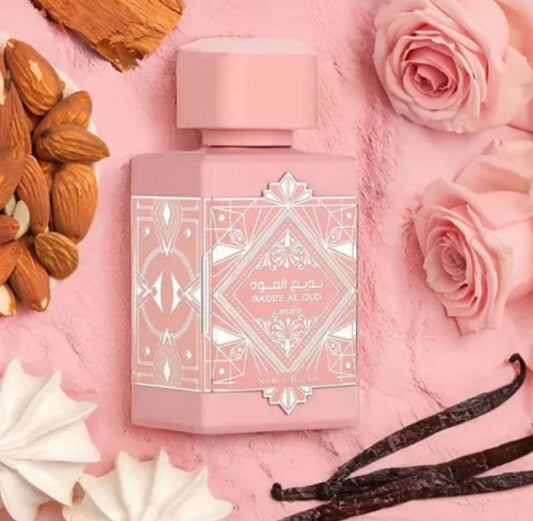 Shop Lattafa Badee Al Oud Noble Blush 100ml – a luxury women’s fragrance with rose, jasmine, vanilla, and sandalwood. Elegant, modern, and long-lasting.