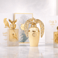 Lattafa fragrance bundle featuring Shaheen Gold, Afeef, and Tharwah Gold on a premium reflective background