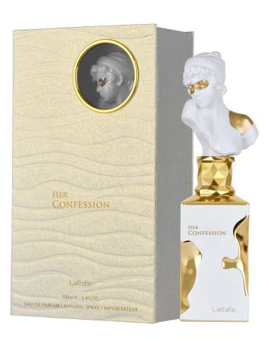 Lattafa Her Confession Eau de Parfum 3.4 oz for Women — amber-floral scent with cinnamon, tuberose, jasmine, vanilla, and musk