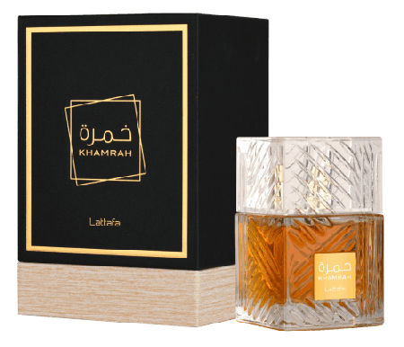 Shop Lattafa Khamrah Eau de Parfum 100ml – a warm spicy, sweet, and woody fragrance. Long-lasting, elegant, and powerful.