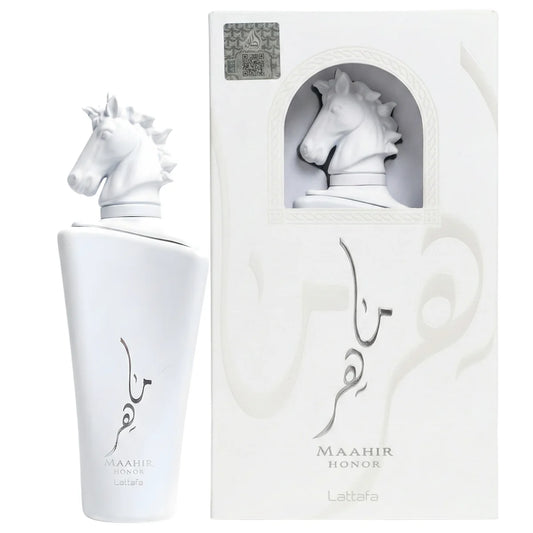 Lattafa Maahir Honor Eau de Parfum 100 ml bottle and box