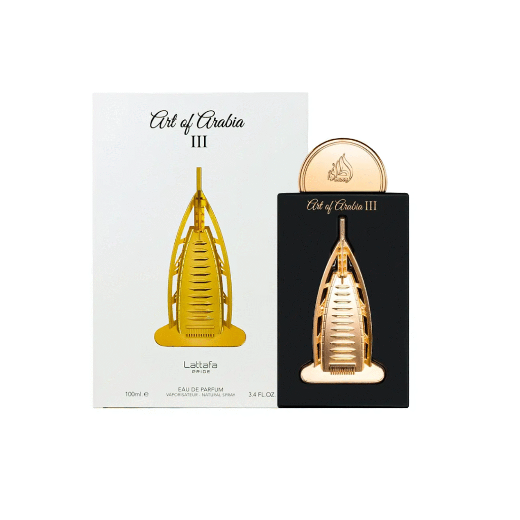 Lattafa Pride Art of Arabia III EDP 100ml unisex perfume bottle and box