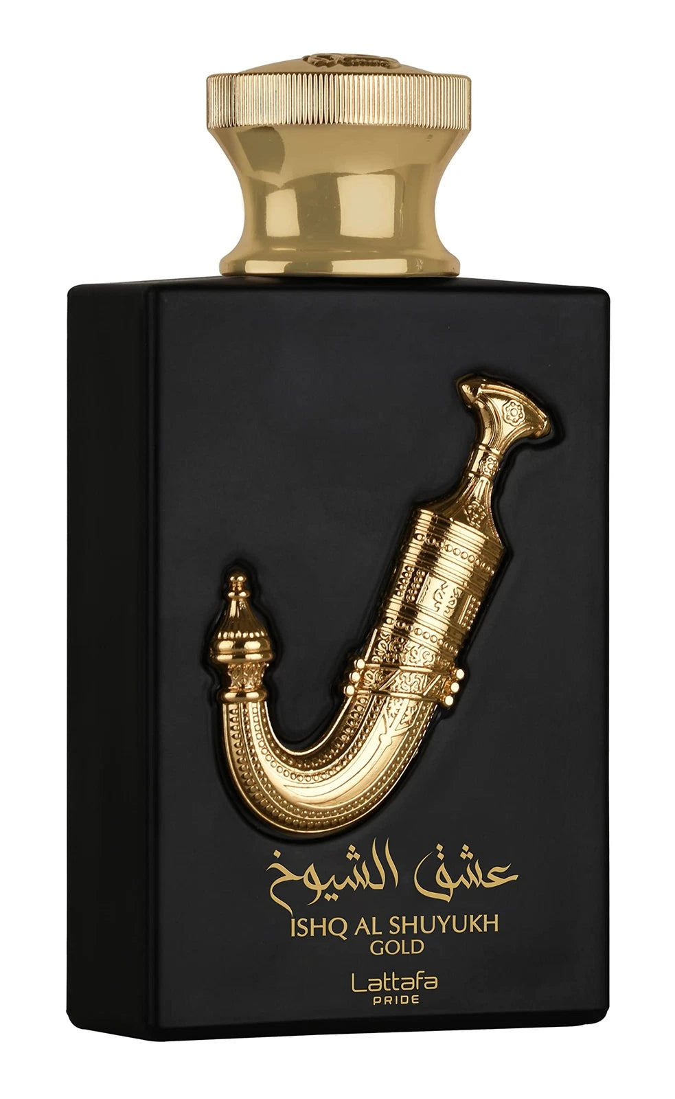 Lattafa Pride Ishq Al Shuyukh Gold Eau de Parfum 3.4 oz (Unisex) — caramel, saffron, suede, leather, vanilla, amber