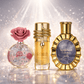 Lattafa fragrance bundle featuring Layaan, Victoria, and Musamam perfumes displayed on a clean white reflective surface