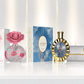 Lattafa fragrance bundle featuring Layaan, Victoria, and Musamam perfumes displayed on a clean white reflective surface