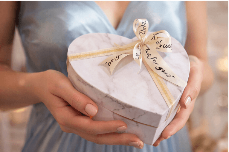 Luxury heart marble candle box with blue rose scented candles, handmade romantic gift candle set