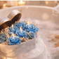 Luxury heart marble candle box with blue rose scented candles, handmade romantic gift candle set