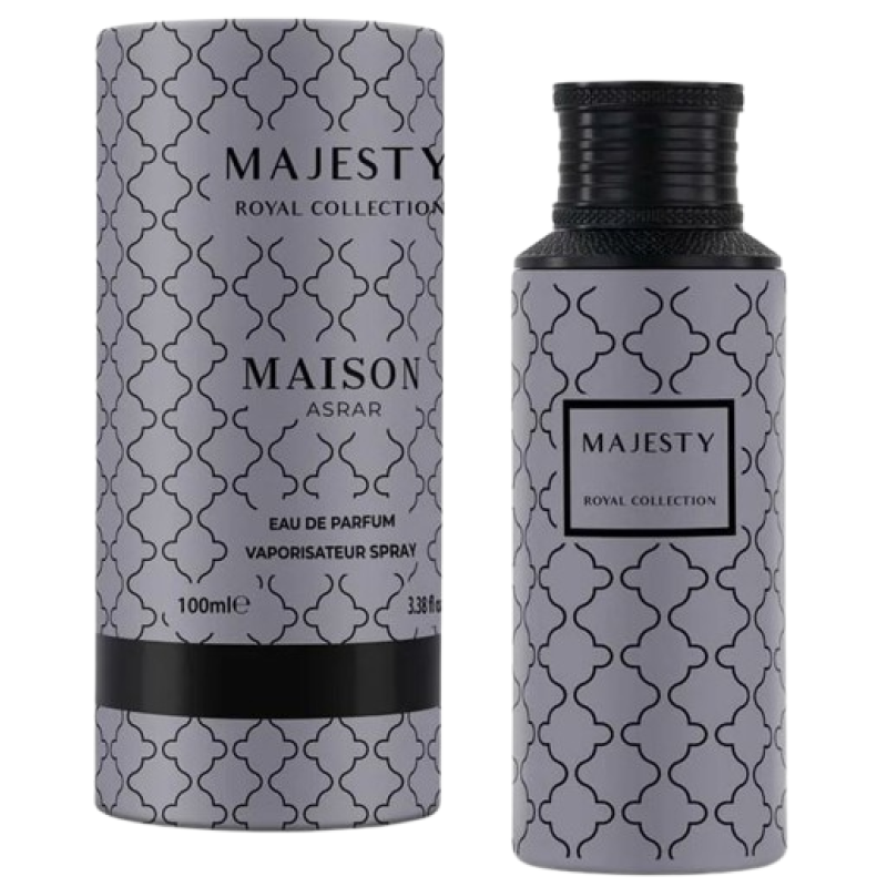 Maison Asrar Majesty Royal Collection Eau de Parfum 100 ml bottle and box