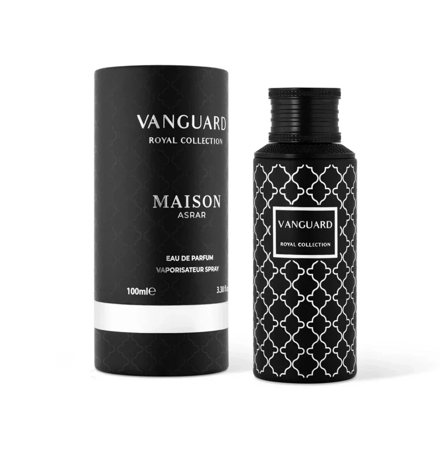 Maison Asrar Vanguard Royal Collection Eau de Parfum 100 ml unisex fragrance bottle and box