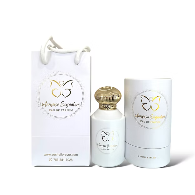 Mariposa Signature Eau de Parfum 100 mL for Women by Suchel Forever with comparison thumbnail showing the original Mariposa packaging