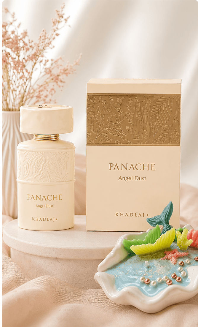 Mother’s Day perfume and candle gift set with Panache Angel Dust and handmade ocean candle
