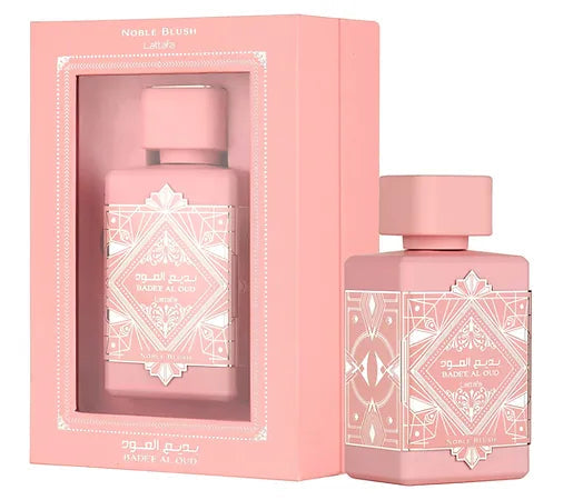 Shop Lattafa Badee Al Oud Noble Blush 100ml – a luxury women’s fragrance with rose, jasmine, vanilla, and sandalwood. Elegant, modern, and long-lasting.