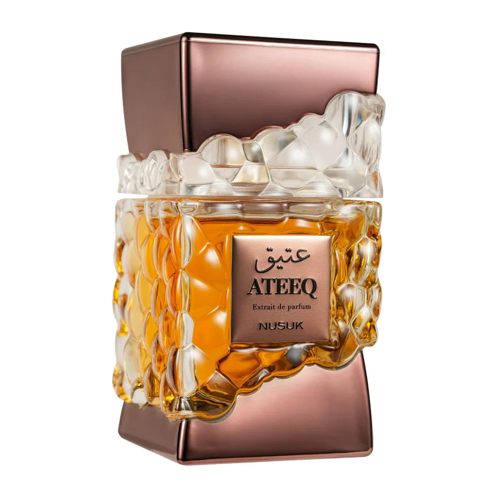 Nusuk Ateeq M Extrait de Parfum 100ml men’s luxury oriental amber woody fragrance bottle