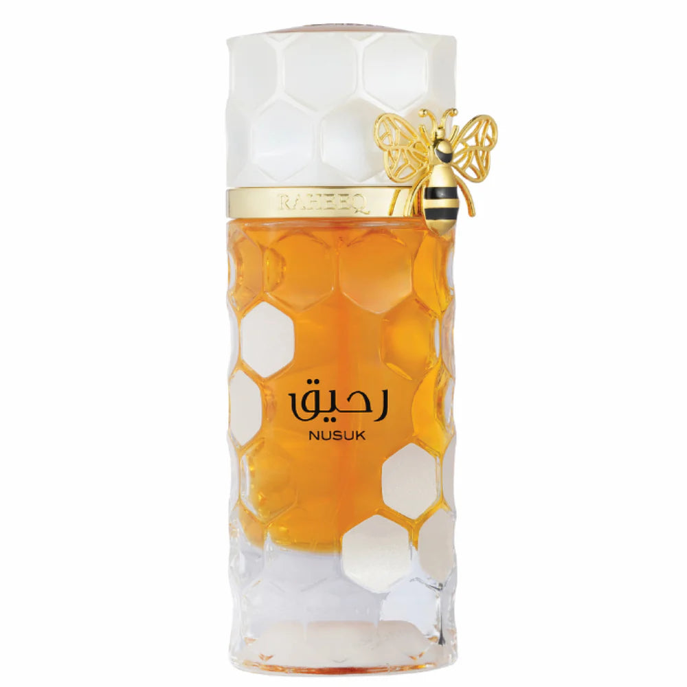 Nusuk Raheeq Extrait de Parfum Spray 3.4 oz 100ml Unisex – box and bottle