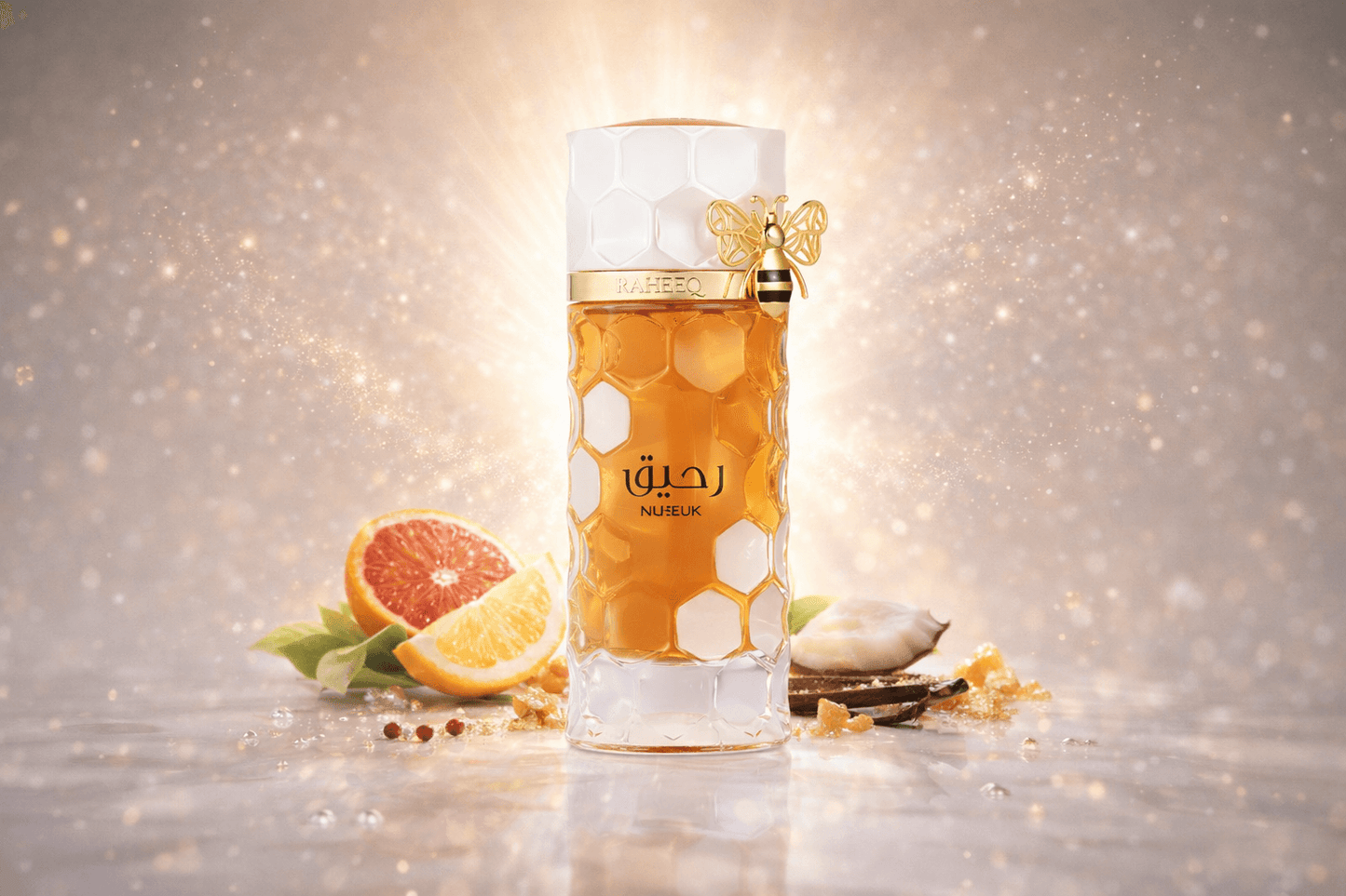 Nusuk Raheeq Extrait de Parfum Spray 3.4 oz 100ml Unisex – box and bottle